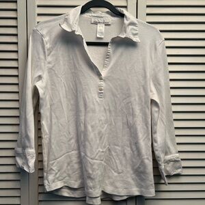 Jones New York White Casual Button Down Shirt